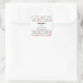 ドーナツ型かわいいカラフルビジネス スクエアシール (バッグ)