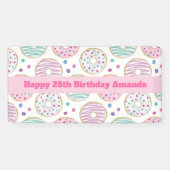 ドーナツ型かわいいカラフル誕生日バナー 横断幕 (横)