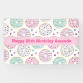 ドーナツ型かわいいカラフル誕生日バナー 横断幕 (横)