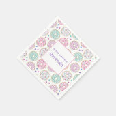 ドーナツ型かわいいカラフル誕生日 スタンダードカクテルナプキン (角)