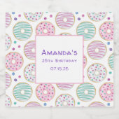 ドーナツ型かわいいカラフル誕生日 ビールラベル (シングルラベル)