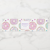 ドーナツ型かわいいカラフル誕生日 ペットボトルラベル (シングルラベル)