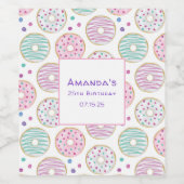 ドーナツ型かわいいカラフル誕生日 ワインラベル (シングルラベル)