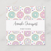 ドーナツ型かわいいカラフル スクエア名刺 (正面)