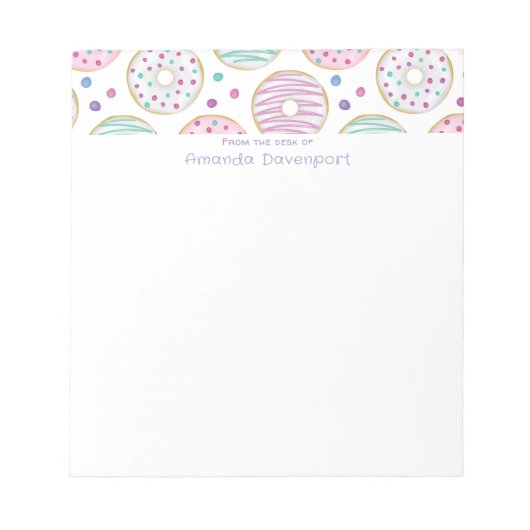 ドーナツ型かわいいカラフル ノートパッド (正面)