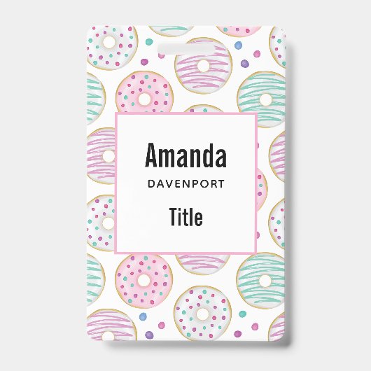 ドーナツ型かわいいカラフル バッジ (表面)