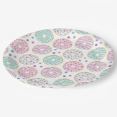 ドーナツ型かわいいカラフル ペーパープレート (アングル)