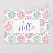 ドーナツ型かわいいカラフル ポストカード (正面)