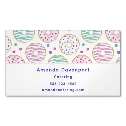 ドーナツ型かわいいカラフル マグネット名刺 (正面)