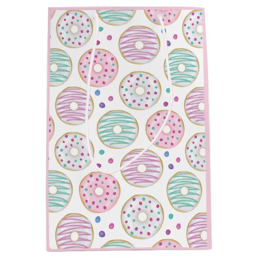 ドーナツ型かわいいカラフル ミディアムペーパーバッグ (正面)