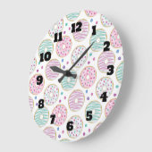 ドーナツ型かわいいカラフル ラージ壁時計 (傾斜)