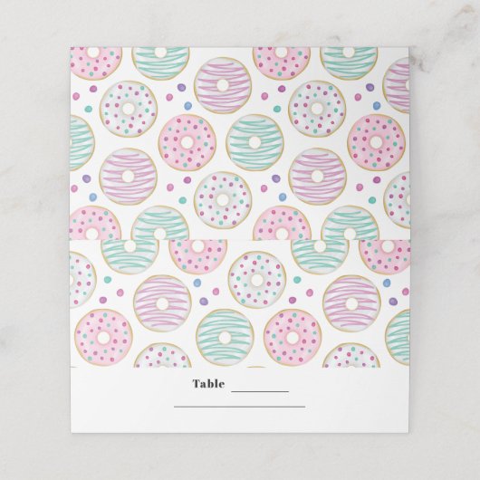 ドーナツ型かわいいテカラフルーブル プレイスカード (外部開封)