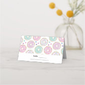 ドーナツ型かわいいテカラフルーブル プレイスカード (正面)