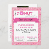 ドーナツ型誕生日マット招待状4.25インチx 5.5インチ 招待状 (正面/裏面)
