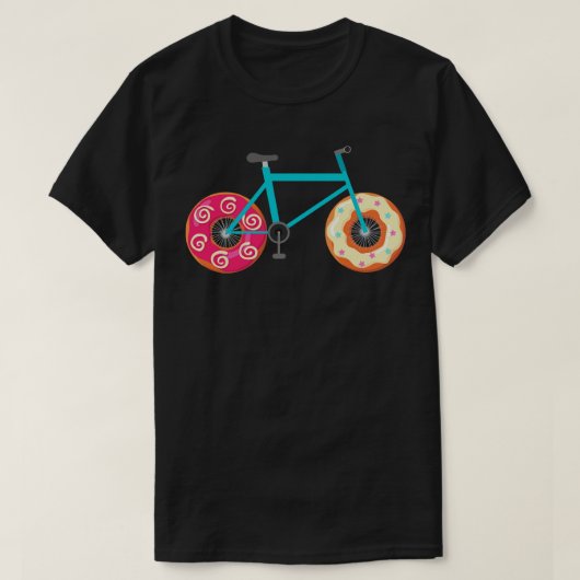 ドーナツ型車輪付きドーナツ型自転車 Tシャツ (デザイン正面)