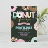 ドーナツ大人にユニコーン第1誕生日ドーナツガール 招待状 (スタンド正面)