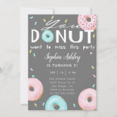 ドーナツ失敗このパーティーの誕生日 招待状 (正面)