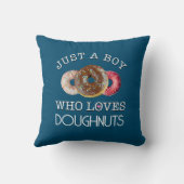 ドーナツ好きの少年装飾用クッション クッション (裏面)