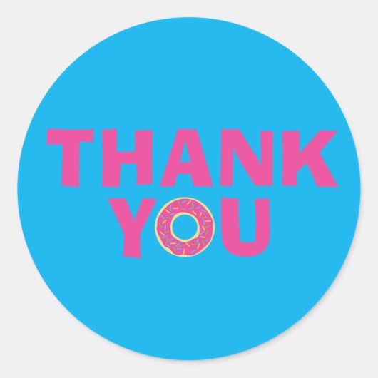 ドーナツ子どもの誕生日パーティーかわいい ラウンドシール (正面)