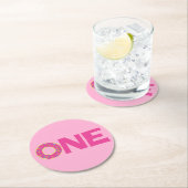 ドーナツ子どもの誕生日パーティーかわいい ラウンドペーパーコースター (インサイチュ)