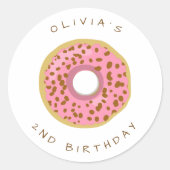 ドーナツ封筒用シールシール誕生日ガールドーナツ ラウンドシール (正面)