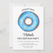 ドーナツ少年の最初の誕生日パーティー 招待状 (正面)