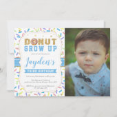 ドーナツ少年を育てる任意の年齢誕生日招待状 招待状 (正面)