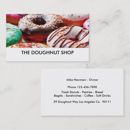 ドーナツ店のイメージの名刺 名刺 (正面/裏面)