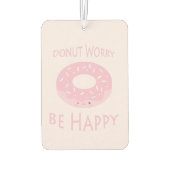 ドーナツ心配かわいいピンクのドーナツの食べ物ユーモア カーエアーフレッシュナー (裏面)