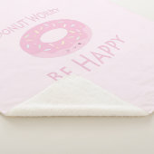 ドーナツ心配かわいいピンクのドーナツの食べ物ユーモア シェルパブランケット (3/4)