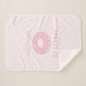 ドーナツ心配かわいいピンクのドーナツの食べ物ユーモア シェルパブランケット (正面(横))