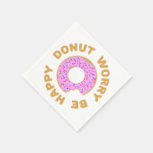 ドーナツ心配して幸せになる スタンダードカクテルナプキン (角)