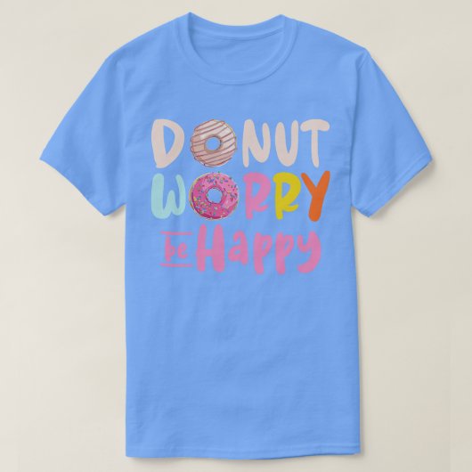 ドーナツ心配するハッピードーナツ Tシャツ (デザイン正面)