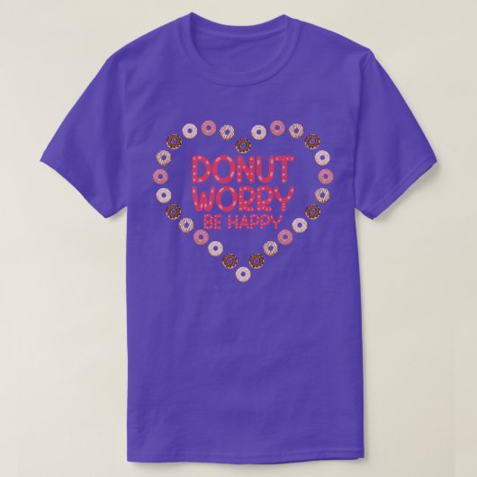 ドーナツ心配するハッピードーナツ Tシャツ (デザイン正面)