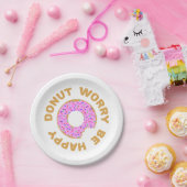 ドーナツ心配は幸せです ペーパープレート (パーティー)