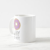 ドーナツ心配は、幸せなおもしろいの食糧ユーモアです コーヒーマグカップ (正面左)