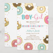 ドーナツ性は招待状の男の子か女の子を彼彼女明らかにします 招待状 (正面/裏面)