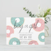 ドーナツ性別がピンクと緑を明らかにする 招待状 (スタンド正面)