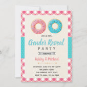 ドーナツ性別の表示パーティの招待状 招待状 (正面)