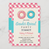 ドーナツ性別の表示パーティの招待状 招待状 (正面/裏面)