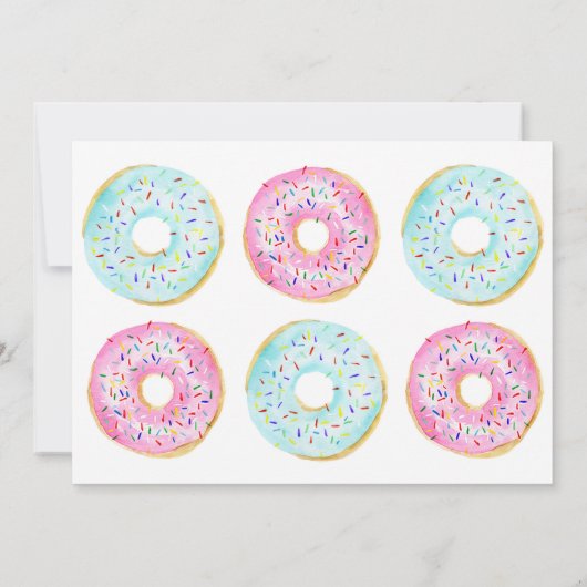 ドーナツ性別の表示パーティー 招待状 (裏面)