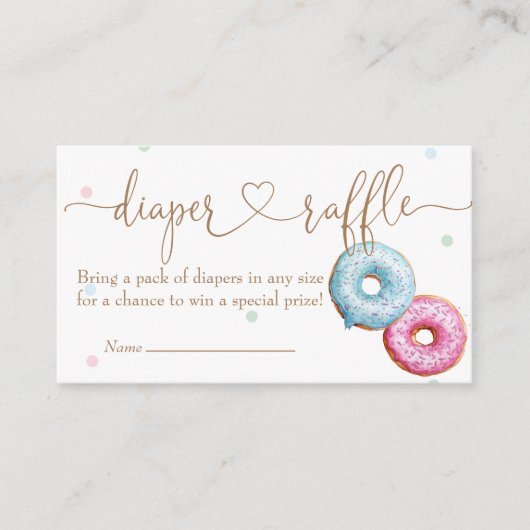 ドーナツ性別リビールパーティーおむつラッフル エンクロージャーカード (正面)