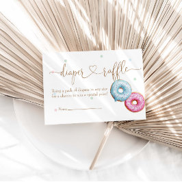 ドーナツ性別リビールパーティーおむつラッフル エンクロージャーカード
