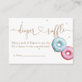 ドーナツ性別リビールパーティーおむつラッフル エンクロージャーカード (正面)