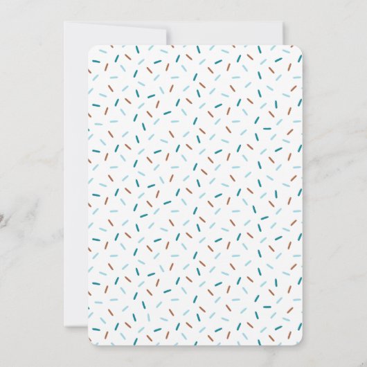 ドーナツ恋しく思このおもしろい誕生日パーティーの招待青 招待状 (裏面)