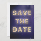 ドーナツ恋しく思このイベントネオン結婚式の日付を保存 招待状 (裏面)