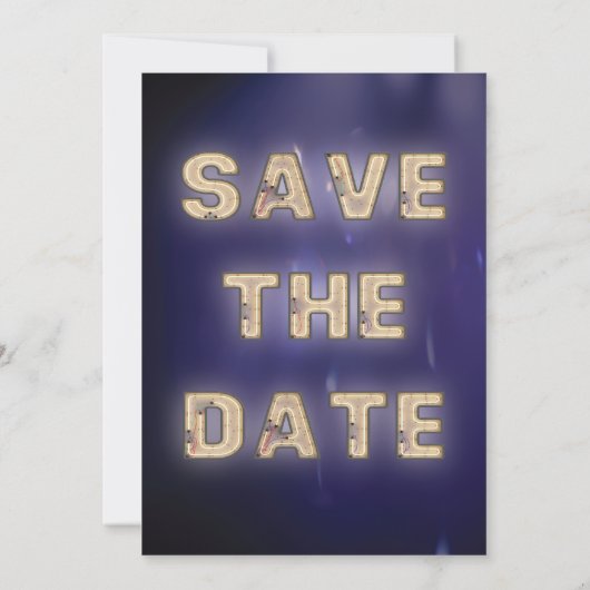 ドーナツ恋しく思このイベントネオン結婚式の日付を保存 招待状 (裏面)