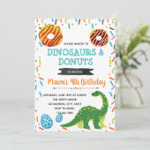 ドーナツ恐竜パーティー招待状 招待状 (スタンド正面)