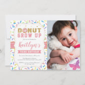 ドーナツ成長ガールズエイジ誕生日招待状 招待状 (正面)