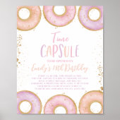 ドーナツ成長誕生日時間カプセルポスターピンク ポスター (正面)